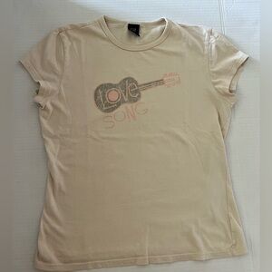 Vintage Gap Women’s graphic tee - Love Song Guitar small